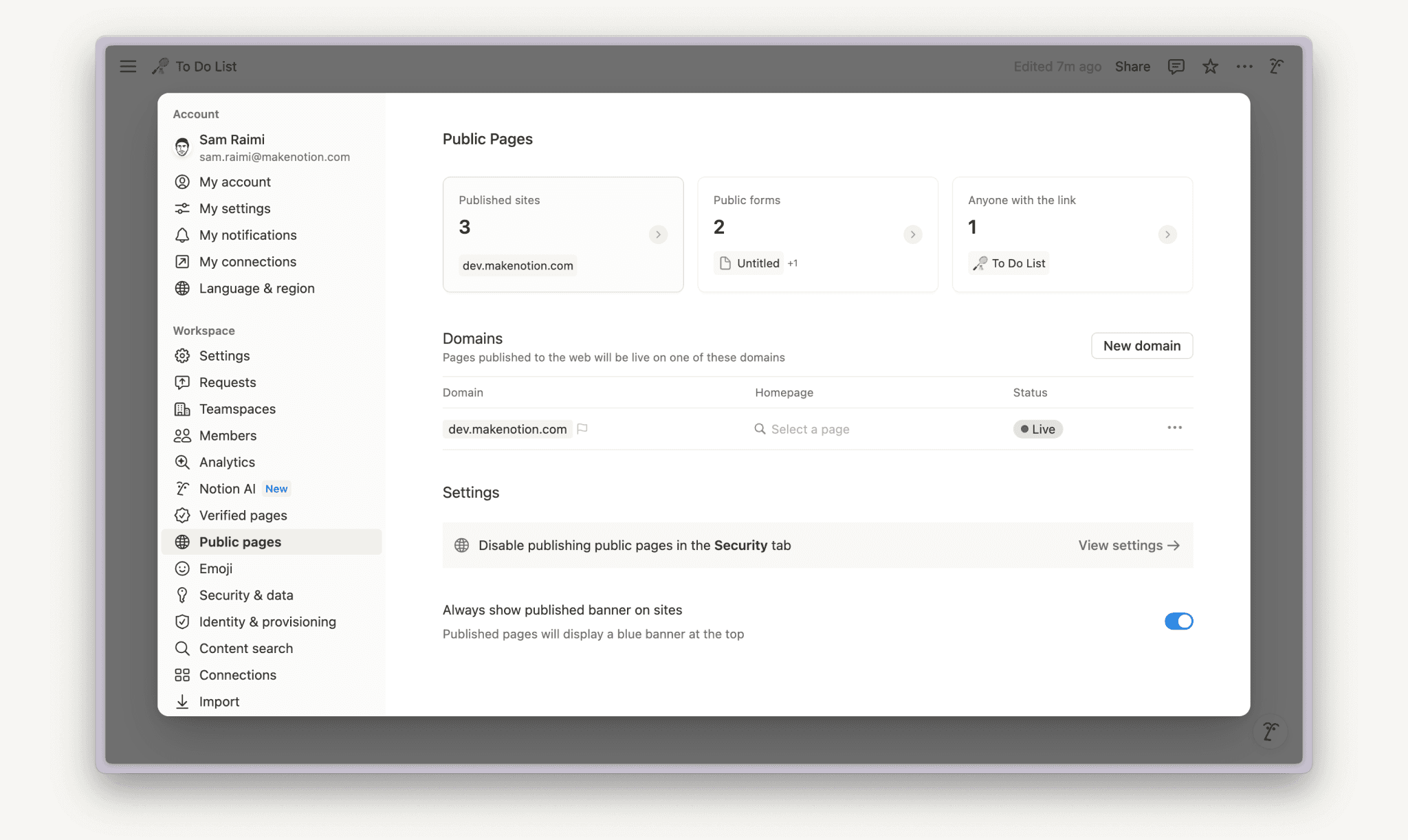 hc: manage your published notion sites